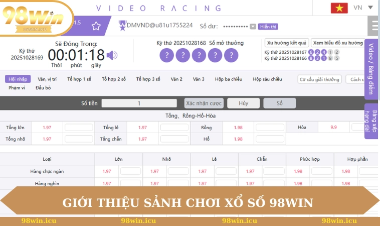 Xổ Số 98WIN 1 Giới thiệu sảnh chơi xổ số 98WIN
