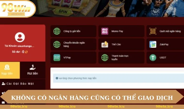 Không có thẻ ngân hàng cũng có thể giao dịch