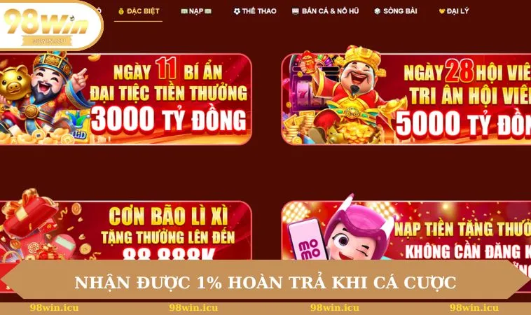 Khuyến Mãi 98WIN 1 Nhận khuyến mãi 98WIN cần đáp ứng điều kiện