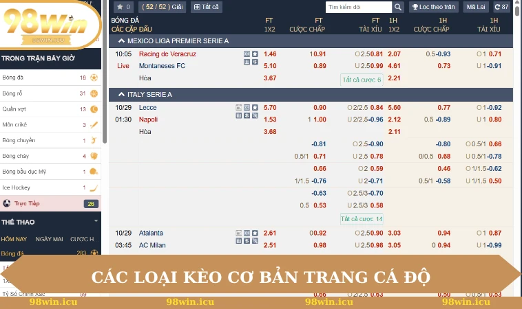 Trang Cá Độ Ra Kèo Như Thế Nào? Giải Mã Và Phân Tích 2 Tổng hợp các loại kèo cơ bản trang cá độ thường cung cấp